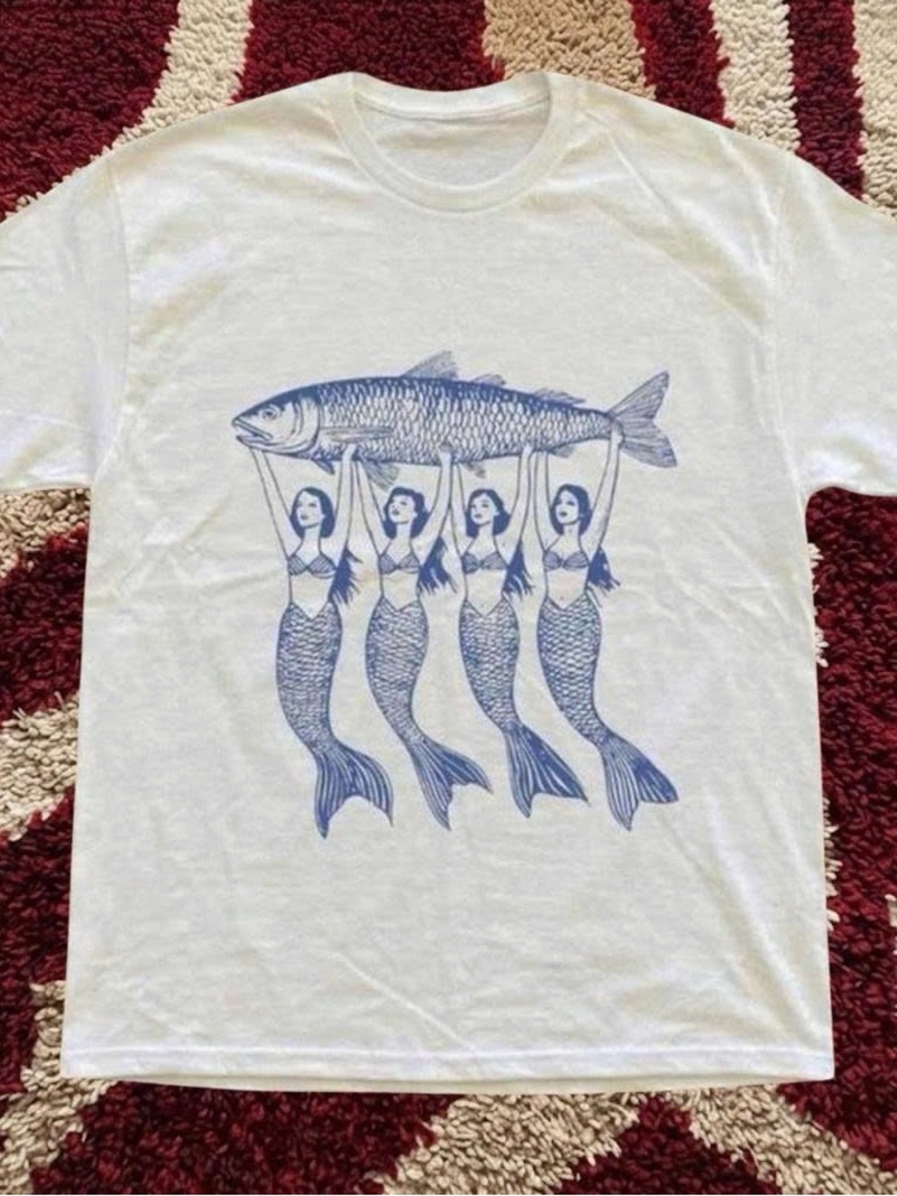 Blue Mermaid Fish T-Shirt Graphic Tee